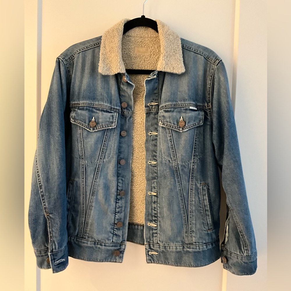 Mother The Drifter Sherpa Jean Jacket Size XS, 60% Cotton/40% Lyocell